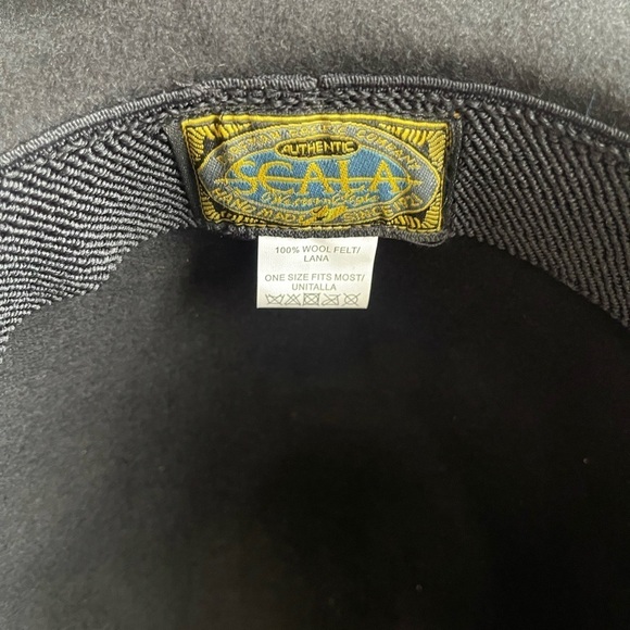 SCALA Black Wool Fedora Cowboy Western Hat .